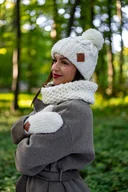 Czapki damskie - Czapka MERINO Euforia Beżowy ecru - miniaturka - grafika 1