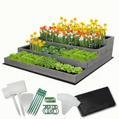 Szklarnie ogrodowe - Skrzynia na warzywa warzywniak grządka IMPREGNOWANY 120x120 ZESTAW EKO / Wamar-Sosenka - miniaturka - grafika 1