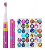 Szczoteczki do zębów dla dzieci - Brush-Baby Go-Kidz Podróżna szczoteczka soniczna, różowa, 1 sztuka - miniaturka - grafika 1