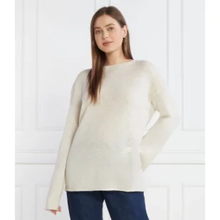 Tommy Hilfiger Wełniany sweter BOAT-NK | Relaxed fit - Swetry damskie - miniaturka - grafika 1