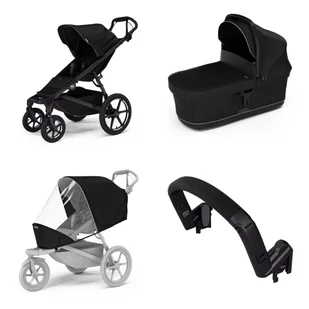 Wózek miejski Thule Urban Glide 4-wheel Black + Bassinet Black SET 4in1 - Wózki dziecięce - miniaturka - grafika 1