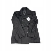 Płaszcze męskie - Czarny elegancki wełniany płaszcz męski L - miniaturka - grafika 1