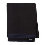 Apaszki i szaliki męskie - Męski szalik z poziomymi paskami czarny - miniaturka - grafika 1