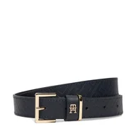 Paski - Pasek Damski Tommy Hilfiger Th Square 2.5 Mono Go AW0AW17974 Granatowy - miniaturka - grafika 1