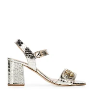 Półbuty męskie - Sandałki skórzane na słupku ze złotą sprzączką - miniaturka - grafika 1