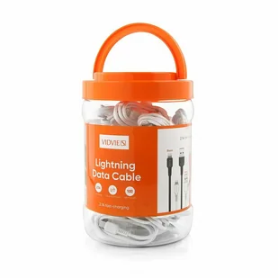 Kabel VIDVIE DC09 USB/iPhone 2.1A, 1m biały 30 szt. - Kable USB - miniaturka - grafika 1