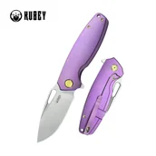 Noże - Nóż składany Kubey Tityus Purple Titanium, Bead Blasted 14C28N (KB360C) - miniaturka - grafika 1