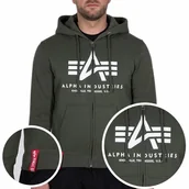 Bluzy męskie - Alpha Industries Bluza rozpinana z kapturem (178325) dark olive [Rozmiar L] - miniaturka - grafika 1