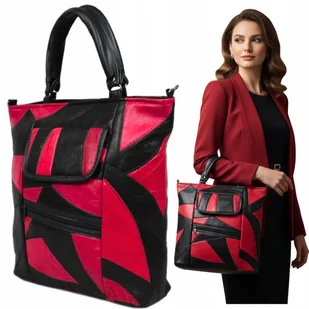 Torebka Skórzana Czarna Naturalna Łatkowa Polska Convey Shopper Damska - Torby i wózki na zakupy Torebka Skórzana Czarna Naturalna Łatkowa Polska Convey Shopper Damska - Torby i wózki na zakupy - miniaturka - grafika 1