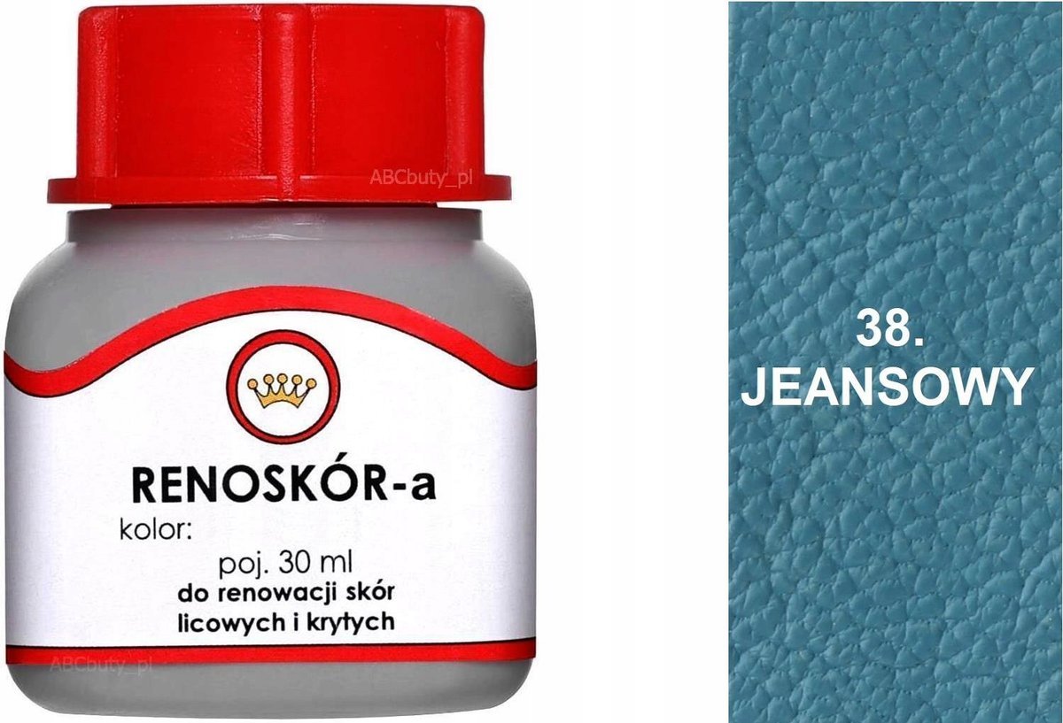 G10-01 JEANSOWY 38 RENOSKÓR FARBA DO BUTÓW WILBRA DO SKÓRY LICOWEJ + LAKIER