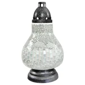 Lampiony i znicze - Znicz Witraż Mini Karafka biały Ilumini - miniaturka - grafika 1