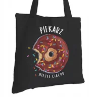 Torby i wózki na zakupy - Torba Bawełniana dla Piekarza Czarna Na Prezent ekologiczna Trwały Nadruk - miniaturka - grafika 1