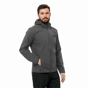 Męska kurtka softshellowa Jack Wolfskin BORNBERG HOODY M slate - S - Kurtki męskie - miniaturka - grafika 1