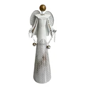 Ozdoby bożonarodzeniowe - ANIOŁ BIAŁA DEKORACJA ŚWIĄTECZNA ANIOŁ Z METALU - miniaturka - grafika 1