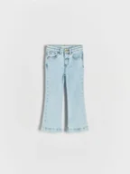 Spodnie i spodenki dla dziewczynek - Reserved - Jeansy flare high waist - niebieski - miniaturka - grafika 1