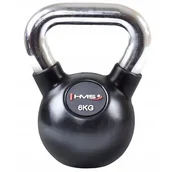 Kettlebell - HMS KGC06 KETTLEBELL GUMA Z CHROMOWANĄ RĄCZKĄ 6 KG 1AB-17-6-197 - miniaturka - grafika 1