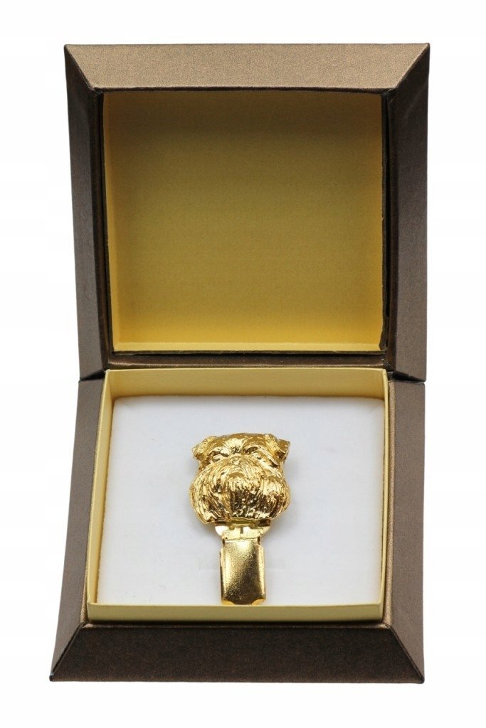 Griffon broszka z klipsem na wystawę psów pudełko