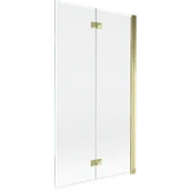 Parawany nawannowe - Mexen Mist parawan nawannowy 2-skrzydłowy prawy 100 x 150 cm, transparent, złoty - 8A9-100-002-50-00-P - miniaturka - grafika 1