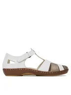 Sandały damskie - Rieker Sandały 45869-80 Biały - miniaturka - grafika 1