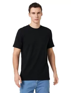 Koszulki męskie - Koton Męski T-shirt Basic Short Sleeve Crew Neck Slim Fit, czarny (999), S - grafika 1