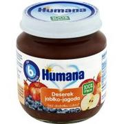 Desery dla dzieci - Humana 100% ORGANIC Deserek jabłko-jagoda - 125g - miniaturka - grafika 1