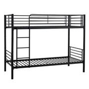 Łóżka - Czarne metalowe łóżko piętrowe 90x200 - Apis - miniaturka - grafika 1