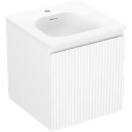 Szafki łazienkowe - Mexen Rivel szafka łazienkowa 45 cm z umywalką Vela, 1 szuflada, ryflowana , biała mat - 91A20-04547-1-BF01-W23M01 - miniaturka - grafika 1