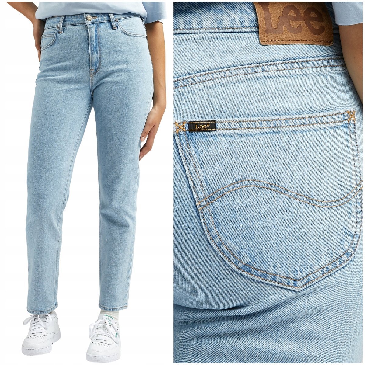 Lee Carol Light Alton wysokie proste damskie spodnie jeansowe 7/8 W30 L31