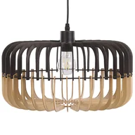 Lampy sufitowe - Beliani Lampa wisząca Lampa wisząca jasne drewno czarny SOUS 229092 - miniaturka - grafika 1