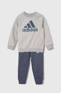 Dresy i komplety dla dziewczynek - adidas dres dziecięcy kolor szary - grafika 1