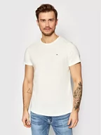 Koszulki męskie - Tommy Jeans T-Shirt Jaspe DM0DM09586 Beżowy Slim Fit - miniaturka - grafika 1