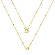 Naszyjniki - Złoty naszyjnik - literka M - miniaturka - grafika 1