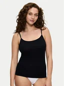 Koszulki i topy damskie - Triumph Top Sense Of Cotton 10224958 Czarny Slim Fit - miniaturka - grafika 1