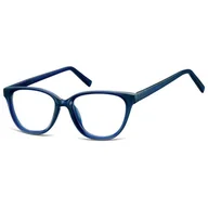 Okulary korekcyjne, oprawki, szkła - Damskie okulary acetatowe oprawki korekcyjne zerówki kocie AC394C granatowy - miniaturka - grafika 1