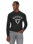 Swetry męskie - Guess Czarny Sweter Męski z Jedwabiem i Wełną z Logo XXL Gna - GUESS - miniaturka - grafika 1