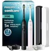 Szczoteczki elektryczne - Zestaw szczoteczek sonicznych PHILIPS Sonicare 3100 HX4072/42 (2 szt.) - miniaturka - grafika 1