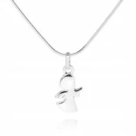 Biżuteria dla dzieci - 925 Srebrny łańcuszek 45cm ANIOŁEK DEDYKACJA L1Z49 - miniaturka - grafika 1