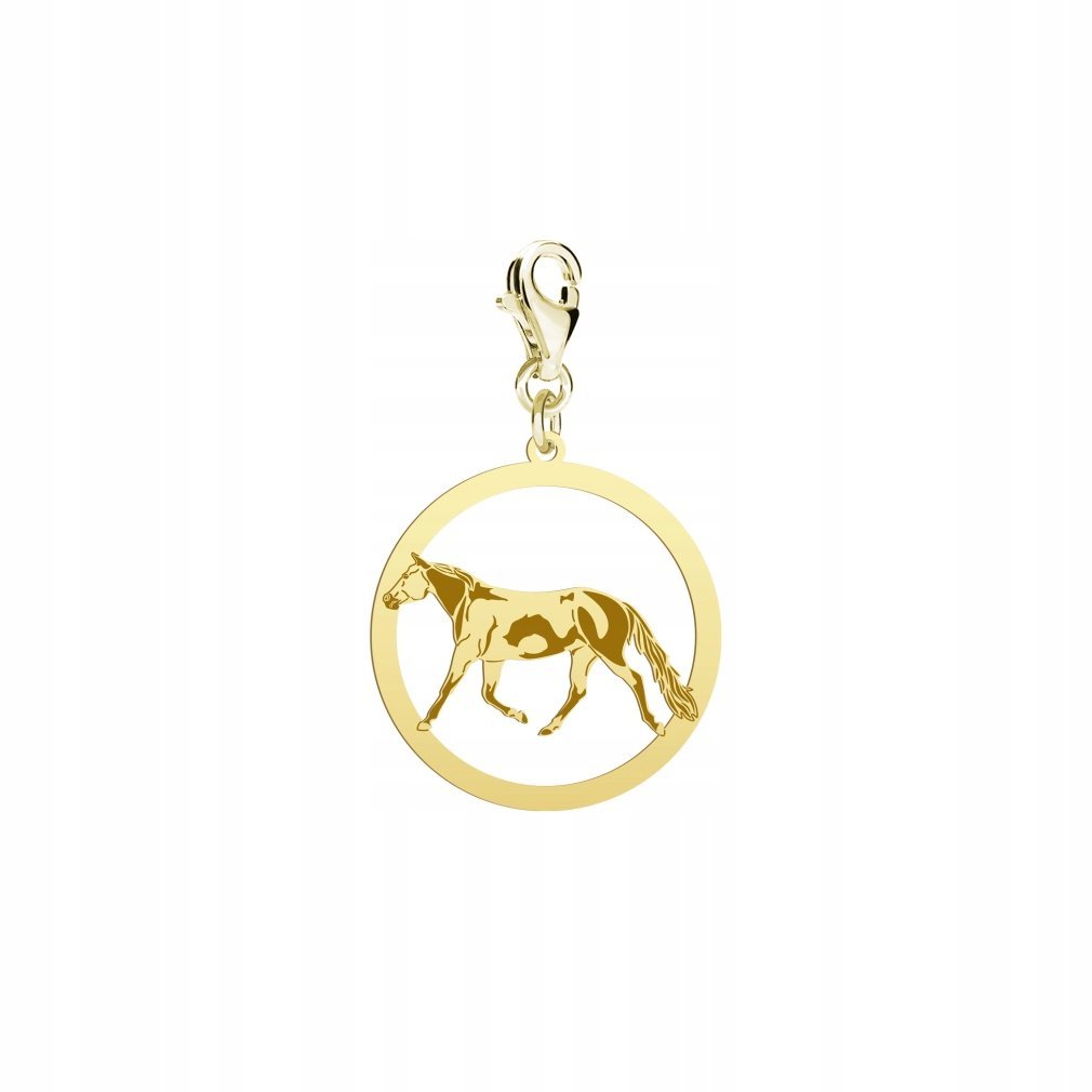 Charms Złoty American Paint Horse 925 Prezent Biżuteria DEDYKACJA GRATIS