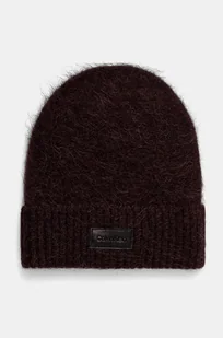 Calvin Klein czapka wełniana kolor bordowy wełniana K60K612594 - Czapki damskie - miniaturka - grafika 1