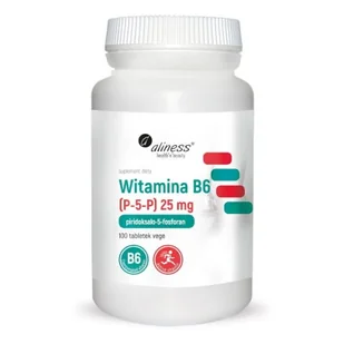 MedicaLine Witamina B6 25 mg (100 tabl. VEGE) Aliness - Witaminy i minerały - miniaturka - grafika 1