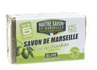 Mydła - Maitre Savon De Marseille Mydło marsylskie oliwkowe 5 x 100 g - miniaturka - grafika 1