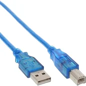 Kable USB - InLine Kabel USB USB-B 3m Niebiesko-przeźroczysty 34535B - miniaturka - grafika 1