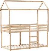 Łóżka dla dzieci i młodzieży - Łóżko piętrowe bez materaca, 90x200 cm, lite drewno sosnowe - miniaturka - grafika 1