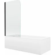 Wanny - Mexen Cubik wanna prostokątna 170 x 70 cm z obudową i parawanem 1-skrzydłowym 70 cm, transparent, czarny - miniaturka - grafika 1