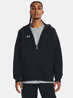Bluzy męskie - Bluza męska z kapturem rozpinana Rival Fleece Fz Hoodie Under Armour 1379767-001 Czarny - miniaturka - grafika 1