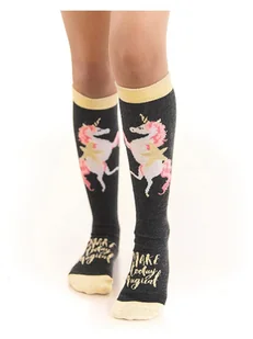 Denokids Podkolanówki "Unicorn" w kolorze antracytowym - Skarpetki dla dzieci - miniaturka - grafika 1