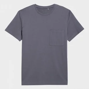 Męski t-shirt basic 4F 4FSS23TTSHM297 - antracytowy - Koszulki sportowe męskie - miniaturka - grafika 1