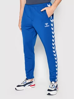 Spodnie sportowe męskie - Hummel Spodnie dresowe Nathan 211114 Niebieski Regular Fit - grafika 1
