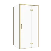 Kabiny prysznicowe - Kabina prysznicowa Cersanit Larga 90x90x195 kwadratowa złoty mat transparentne S601-467 - miniaturka - grafika 1
