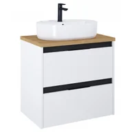 Szafki łazienkowe - ROCA A852040606 ALPINE zestaw meblowy z blatem 2 szufladowy 70 Biało-czarny - miniaturka - grafika 1
